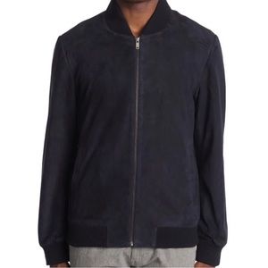 SLATE AND STONE navy suede bomber jacket NWT